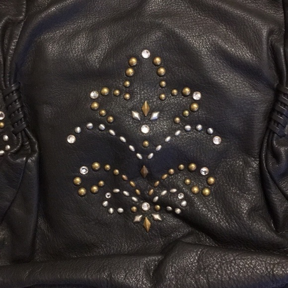 Fiore By Isabella NWT❤️Fiore Black Leather Studded Bag. P/A1091/20 - Picture 2 of 11